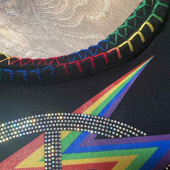 NEW LAUREN MOSHI EMBROIDERED CRYSTAL PEACE LIGHTNING TOTE - Picture 7 of 9